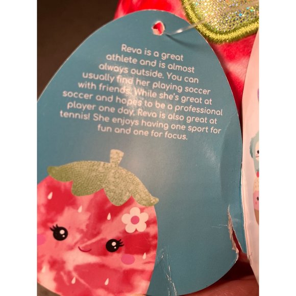 Squishmallow 8" Reva Strawberry Soft Tie Dye Red Plush - Picture 5 of 12